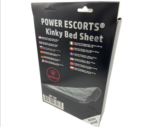 Power Escorts - BR190 - Kinky Bed Sheet Black - 160 x 227 CM