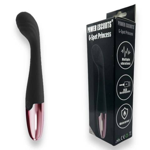 Power Escorts - Black - G Spot Princess Black - 18 Cm / 7 Inch Silicone G Spot Vibrator