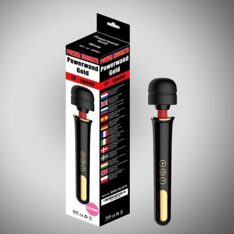 Powerwand gold black big size wand massager 12 speed rech