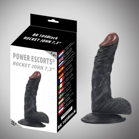 Rocket john 7,3 inch black realistic dildo 7,3 inch / 18,5 cm