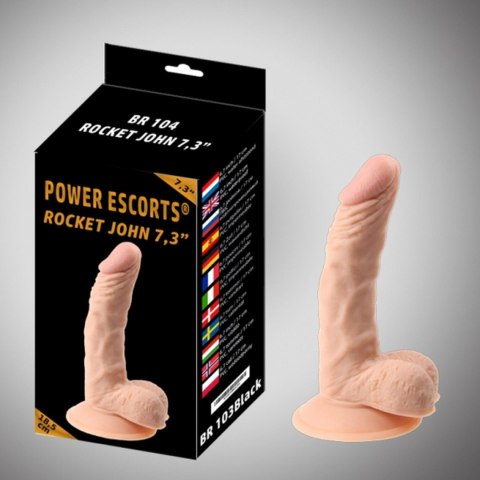 Rocket john 7,3 inch flesh realistic dildo 7,3 inch / 18,5 cm