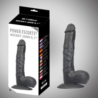 Rocket john 9,1 inch black realistic dildo 9,1 inch / 23 cm