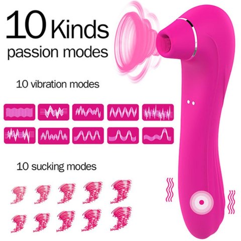 Stymulator-Electric Massager 1.0 USB Pink 10 functions