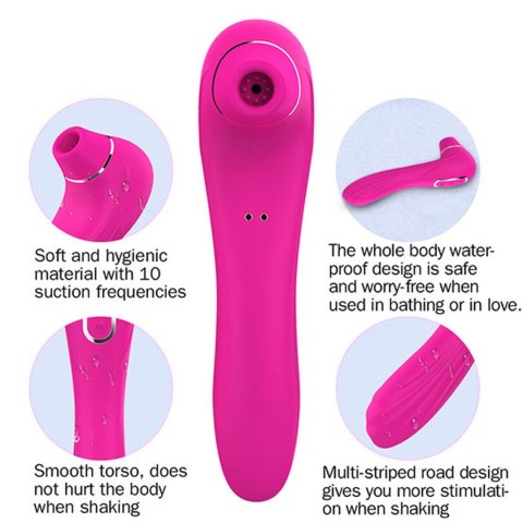 Stymulator-Electric Massager 1.0 USB Pink 10 functions