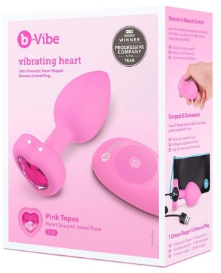 Vibrating Heart Plug S/M Pink