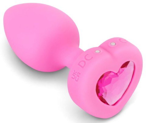 Vibrating Heart Plug S/M Pink