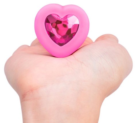 Vibrating Heart Plug S/M Pink