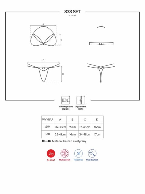 Bielizna-838-SET-3 komplet 2-częściowy S/M