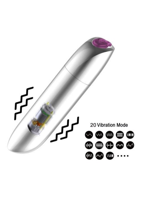 Stymulator-Rechargeable Powerful Bullet Vibrator USB 20 Functions - Gold