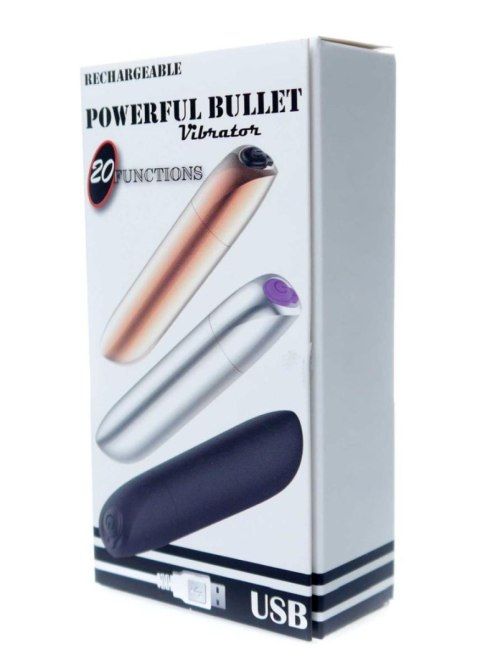 Stymulator-Rechargeable Powerful Bullet Vibrator USB 20 Functions - Gold