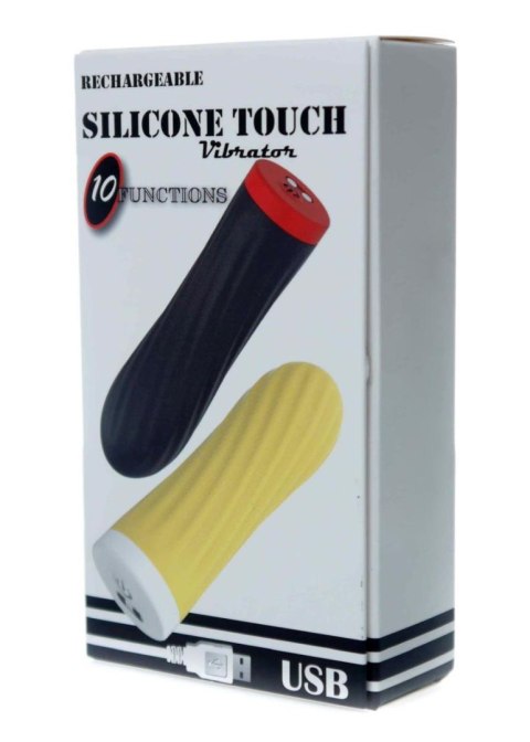 Stymulator-Rechargeable Silicone Touch Vibrator USB 10 Functions - Black