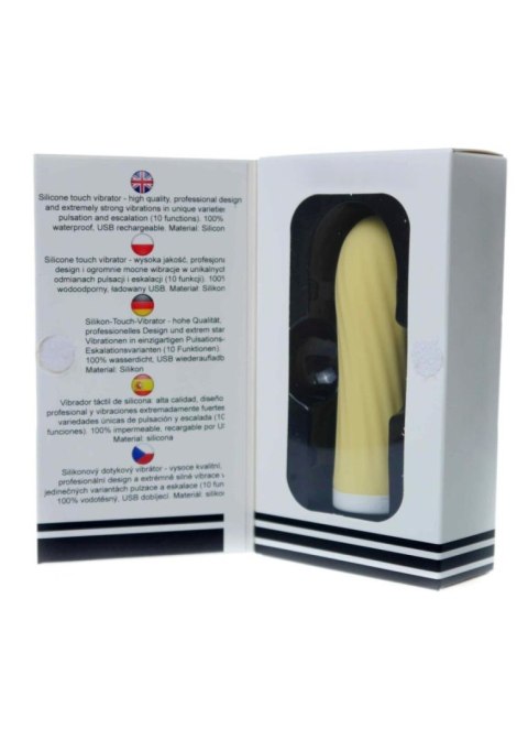 Stymulator-Rechargeable Silicone Touch Vibrator USB 10 Functions - Yellow