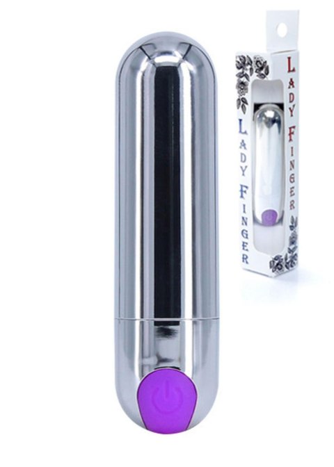 Wibrator-Strong Bullet Vibrator Silver/Purple USB 10 Function