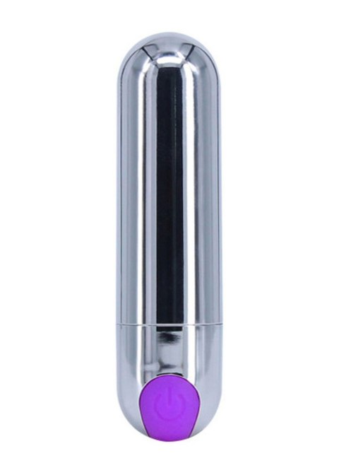 Wibrator-Strong Bullet Vibrator Silver/Purple USB 10 Function