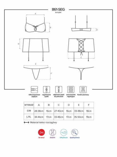 Bielizna-861-SEG-5 komplet 3-częściowy S/M