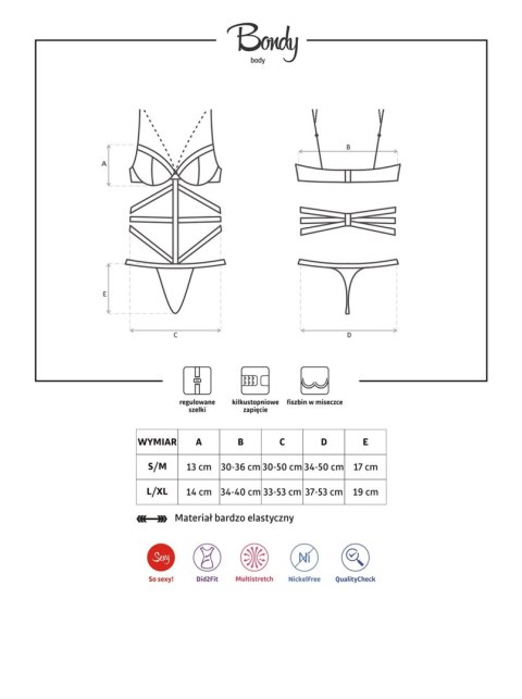 Bielizna-Bondy body S/M