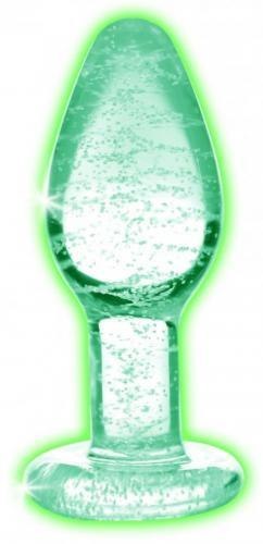 Glow in the dark glass anal plug