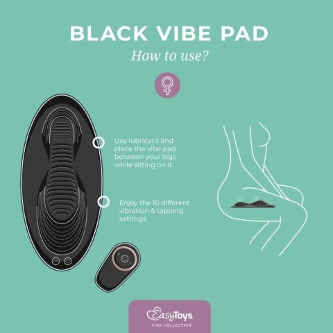 Vibe Pad Double Vibration with Remote Control - Black