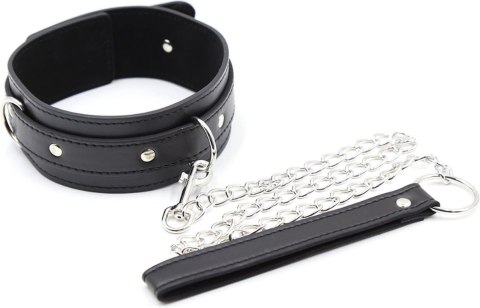 Fetish Fever - Collar with leash - Black