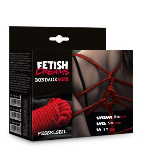 Fetish Dreams Bondage Rope 10m Red