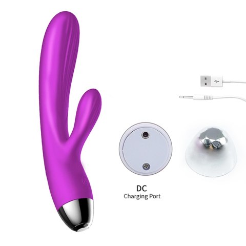 Wibrator-Silicone Vibrator and Pulsator Purple USB 7+7 Function / Heating