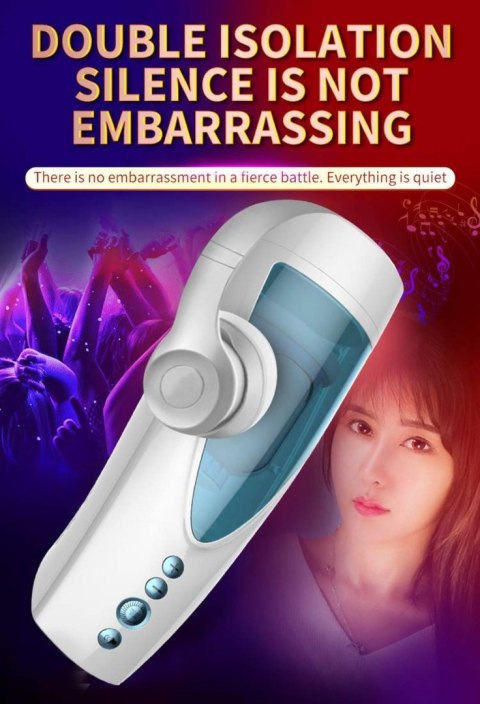 Masturbator-Vibrating, Rotating and Flashing Masturbation USB 10+10 Function / Talk Mode