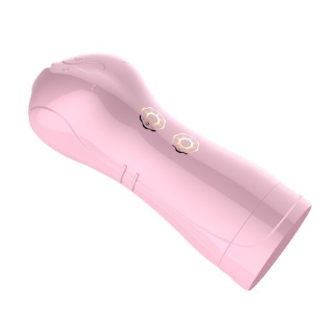 Masturbator-Vibrating and Flashing Masturbation Cup USB 7+7 Function / Talk Mode (Pink)