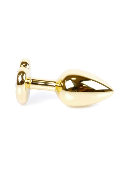 Plug-Jewellery Gold Heart PLUG- Clear