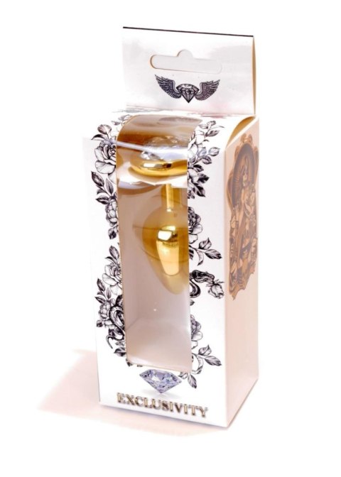 Plug-Jewellery Gold Heart PLUG- Clear