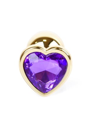 Plug-Jewellery Gold Heart PLUG- Purple