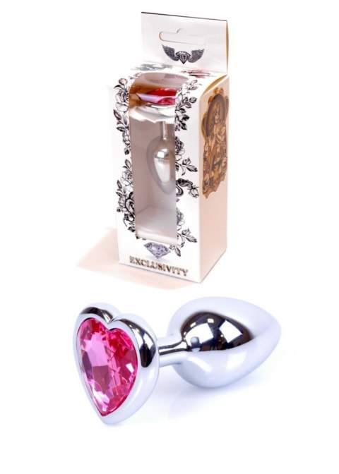 Plug-Jewellery Silver Heart PLUG- Pink