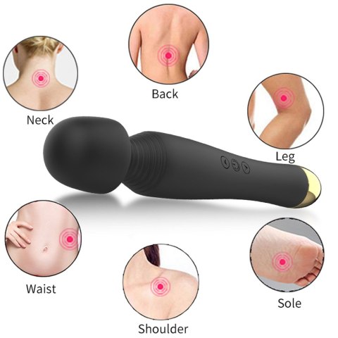 Stymulator-Silicone Massager Black USB 6 Vibration