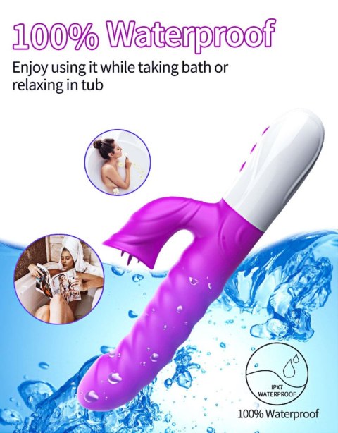 Wibrator-Silicon, Vibrator 7 Function and Heating Mode, PURPLE