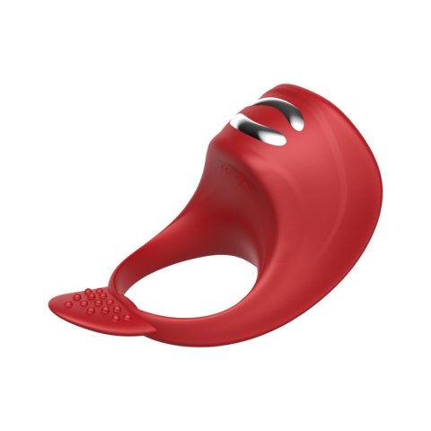 Wibrator-Silicone Ring Red USB 7 Function + Electro stim / remote control