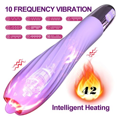 Wibrator-Silicone Vibrator USB, 10 vibration modes, Heating