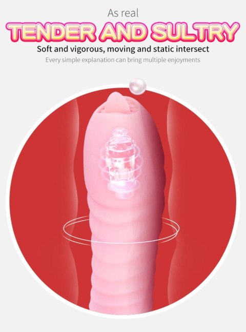 Wibrator-Silicone Vibrator USB 7 Function and Thrusting Function / Heating, pink