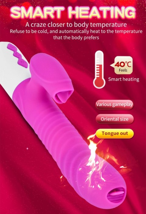 Wibrator-Silicone Vibrator USB 7 Function and Thrusting Function / Heating, pink