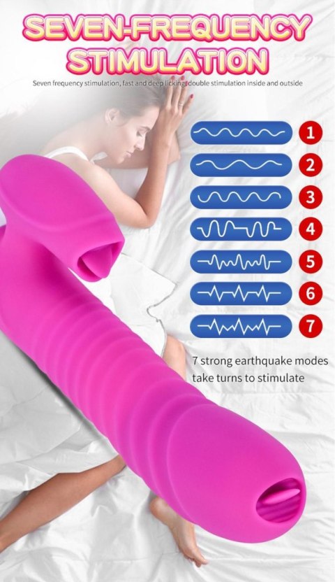 Wibrator-Silicone Vibrator USB 7 Function and Thrusting Function / Heating, purple