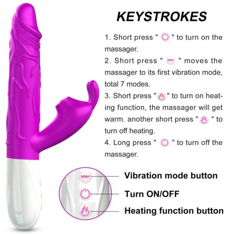 Wibrator-Silicone, Vibrator USB, 7 vibration modes, Heating