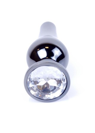 Plug-Jewellery Dark Silver BUTT PLUG- Clear