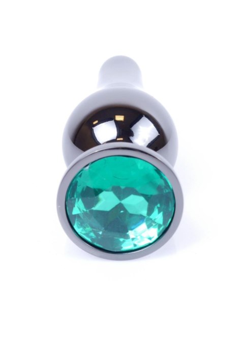 Plug-Jewellery Dark Silver BUTT PLUG- Green