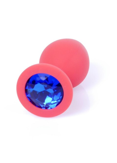 Plug-Jewellery Red Silicon PLUG Medium- Blue Diamond