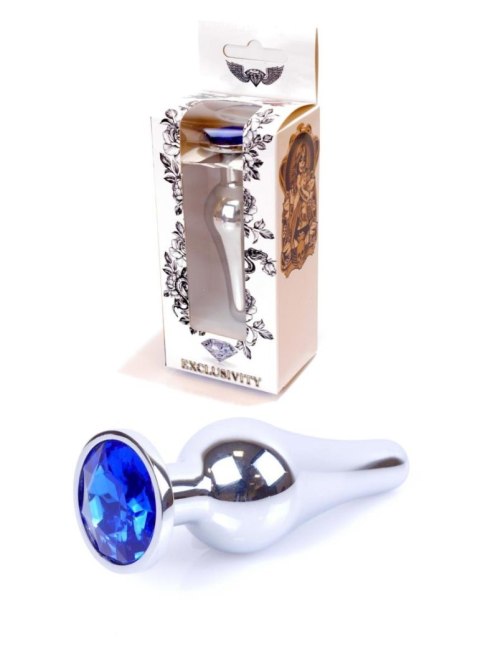 Plug-Jewellery Silver BUTT PLUG- Dark Blue