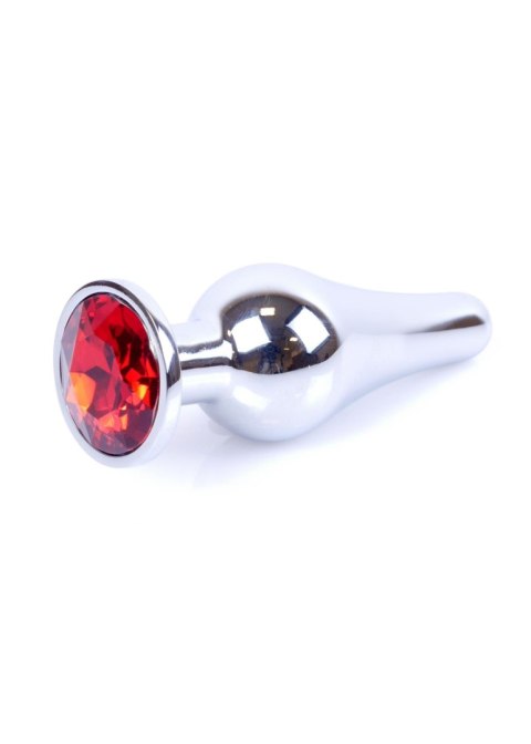 Plug-Jewellery Silver BUTT PLUG- Red