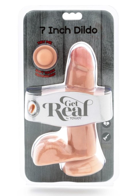 Dual Density Dildo 7inch Balls Light skin tone