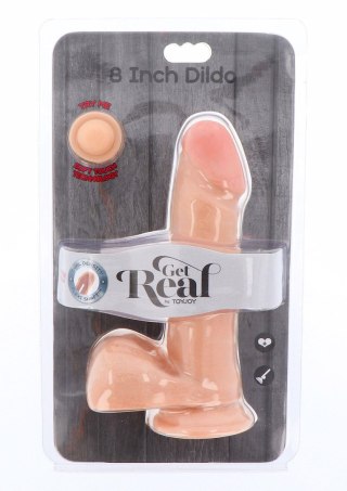 Dual Density Dildo 8inch Balls Light skin tone