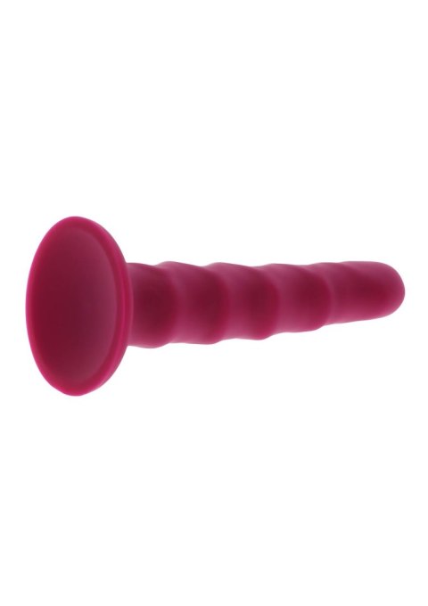 Ribbed Dong 6 Inch Red