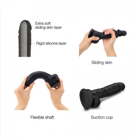 SLIDING SKIN REALISTIC DILDO BLACK S