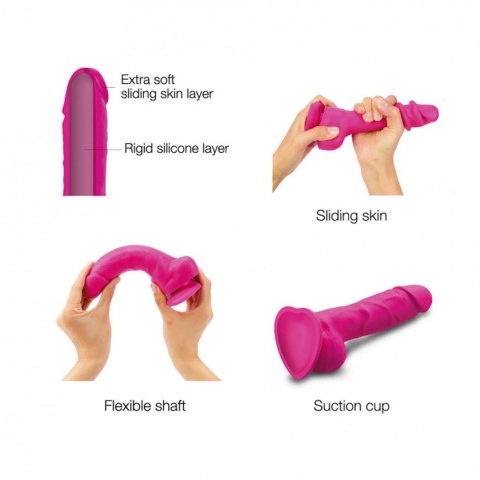 SLIDING SKIN REALISTIC DILDO FUSHIA S