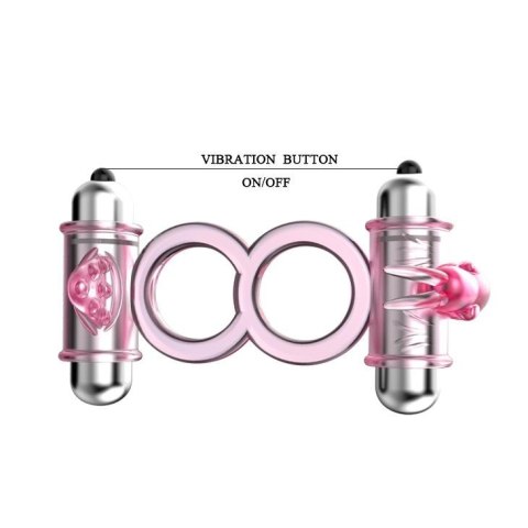 BAILE - BUNNY SNUGGLES COCK CLIT RING, 10 vibration functions